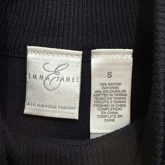 Emma James Checkered Flag Sweater Mockneck Short Sleeve Small - Picture 4 of 6